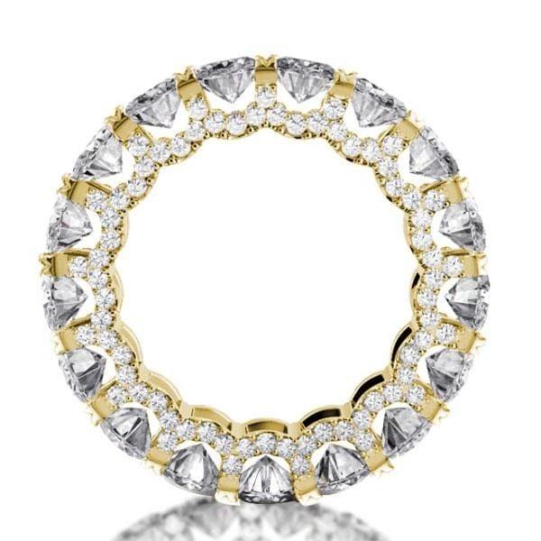 18K Gold Plated Eternity Wedding Band for Women with Oval Created White Sapphires