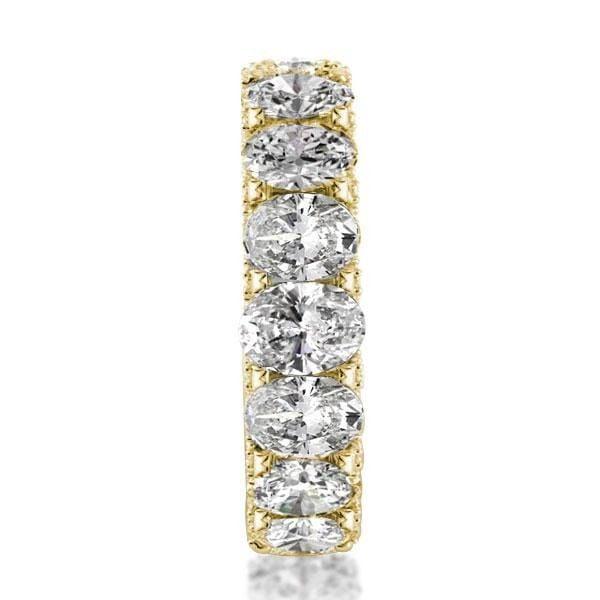 18K Gold Plated Eternity Wedding Band for Women with Oval Created White Sapphires