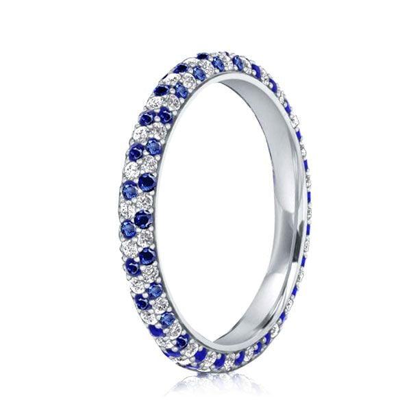 Emerald Cut Pave Setting Bridal Ring Set in Sterling Silver