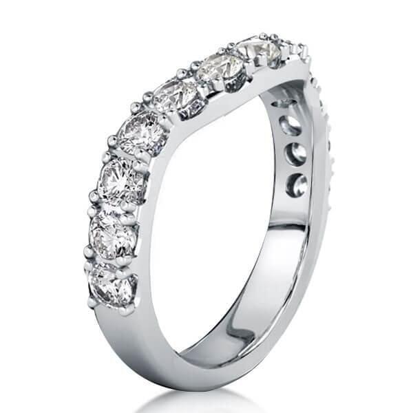 Classic White Sapphire Bridal Wedding Ring Set in Rhodium Plated Sterling Silver