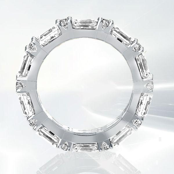 Double Row Emerald Wedding Band in Sterling Silver (6.88 CT. TW.)