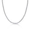 White Sapphire Tennis Necklace - 925 Sterling Silver, 18 Inch