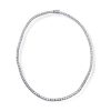 White Sapphire Tennis Necklace - 925 Sterling Silver, 18 Inch