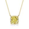 Yellow Topaz Cushion Cut Solitaire Pendant Necklace in Sterling Silver