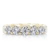 18K Gold Plated Sterling Silver White Sapphire Eternity Wedding Band - 4.8 CT.TW