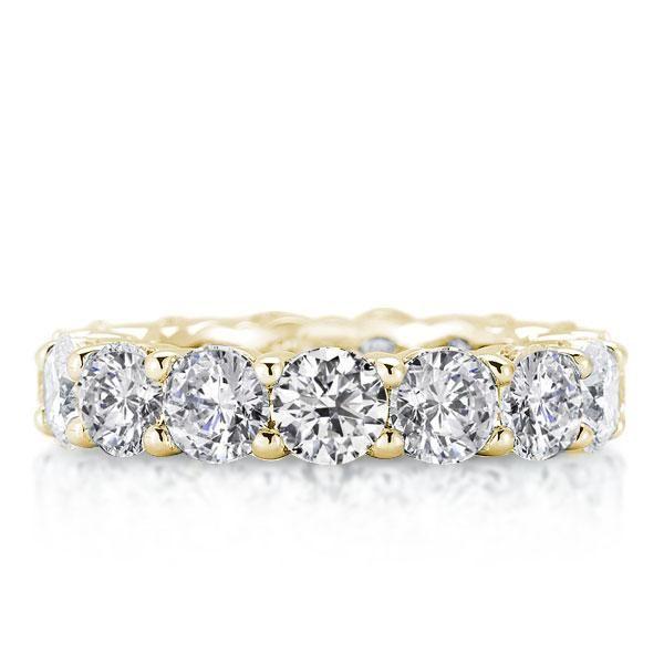 18K Gold Plated Sterling Silver White Sapphire Eternity Wedding Band - 4.8 CT.TW