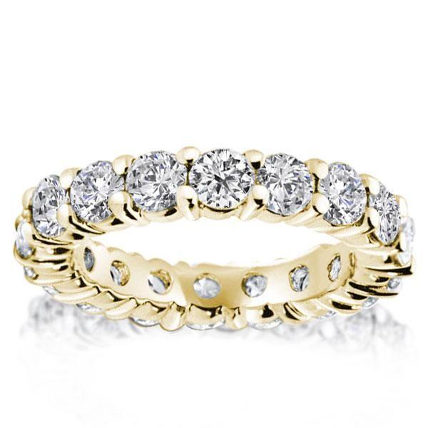 18K Gold Plated Sterling Silver White Sapphire Eternity Wedding Band - 4.8 CT.TW