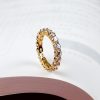18K Gold Plated Sterling Silver White Sapphire Eternity Wedding Band - 4.8 CT.TW
