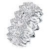 Halo Marquise Cut Sterling Silver Wedding Band for Women - 5.25 CT. TW.