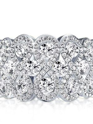 Sterling Silver Alternative Wedding Band with Simulated Diamonds