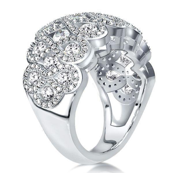 Sterling Silver Alternative Wedding Band with Simulated Diamonds