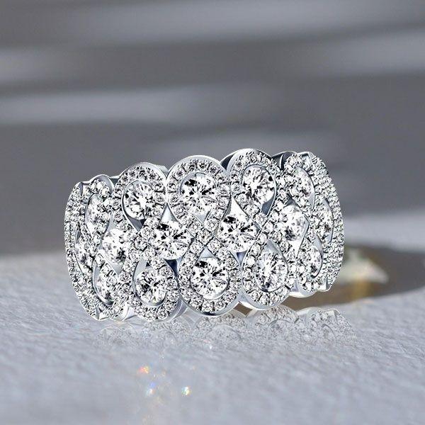 Sterling Silver Alternative Wedding Band with Simulated Diamonds