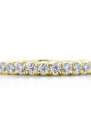 18K Gold Plated Sterling Silver Wedding Band with 2.55 CT. TW. Diamonds