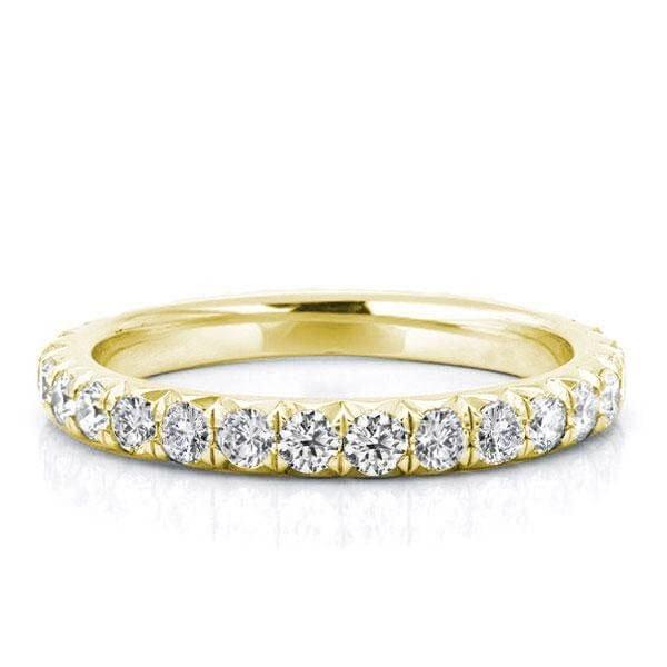 18K Gold Plated Sterling Silver Wedding Band with 2.55 CT. TW. Diamonds
