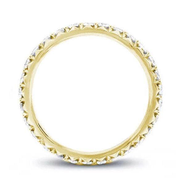 18K Gold Plated Sterling Silver Wedding Band with 2.55 CT. TW. Diamonds