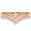 Sterling Silver White Sapphire Chevron Wedding Band Ring - 0.31 CT. TW.
