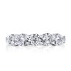 Five Stone Created White Sapphire Eternity Band in Sterling Silver