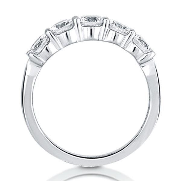 Five Stone Created White Sapphire Eternity Band in Sterling Silver