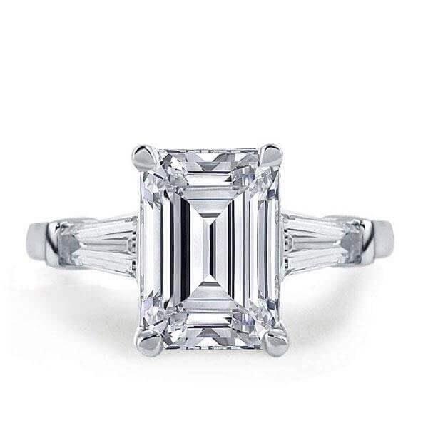 Three Stone Eternity Bridal Wedding Ring Set in 925 Sterling Silver with 9.10 CT. Total Stones