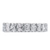Oval Half Eternity Wedding Band with Created White Sapphire in Rhodium Plated 925 Sterling Silver