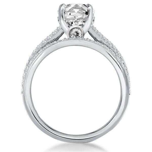 Split Shank Bridal Set with 2.00 CT. Created White Sapphire Engagement Ring and Wedding Band in Sterling Silver