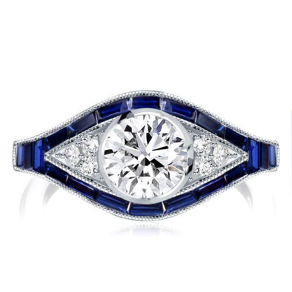 Bezel Set Sterling Silver Vintage Style Engagement Ring - 1.25 CT Center Stone