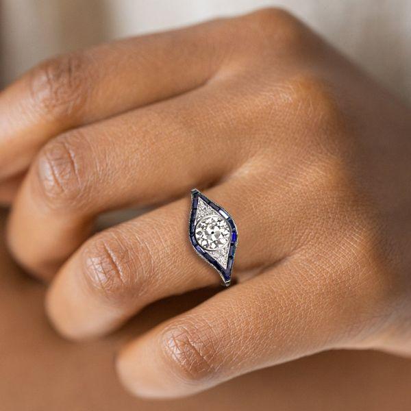 Bezel Set Sterling Silver Vintage Style Engagement Ring - 1.25 CT Center Stone