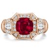 Halo Ruby Cushion Cut Engagement Ring in Sterling Silver
