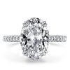 Oval Created White Sapphire Engagement Ring in 925 Sterling Silver
