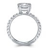 Oval Created White Sapphire Engagement Ring in 925 Sterling Silver