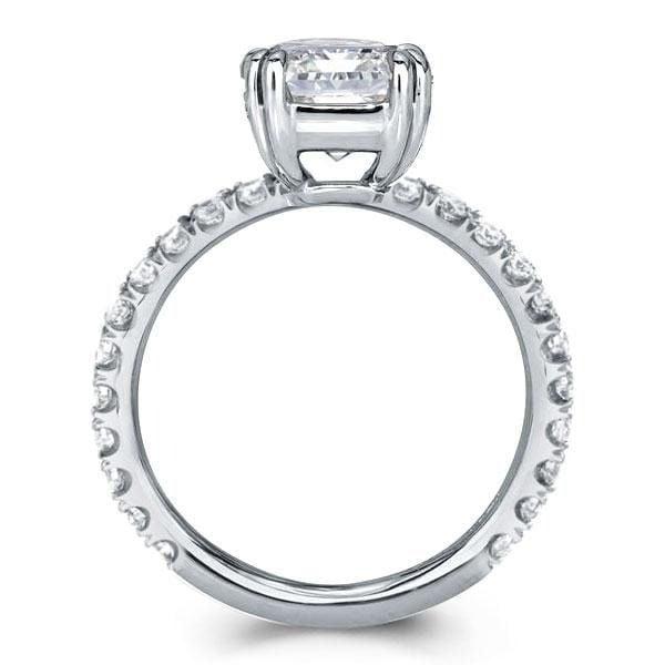 Oval Created White Sapphire Engagement Ring in 925 Sterling Silver