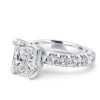Radiant Half Eternity Created White Sapphire Engagement Ring - Sterling Silver