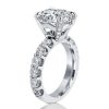 Radiant Half Eternity Created White Sapphire Engagement Ring - Sterling Silver