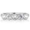 Five Stone Round Cut Half Eternity Wedding Band for Women in Sterling Silver