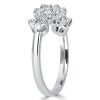 Five Stone Round Cut Half Eternity Wedding Band for Women in Sterling Silver