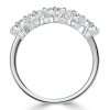 Five Stone Round Cut Half Eternity Wedding Band for Women in Sterling Silver