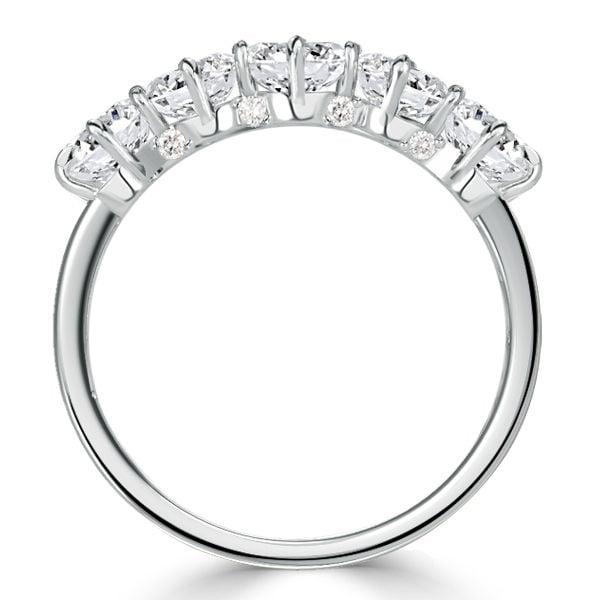 Five Stone Round Cut Half Eternity Wedding Band for Women in Sterling Silver