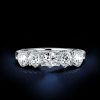 Five Stone Round Cut Half Eternity Wedding Band for Women in Sterling Silver