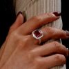 Ruby Halo Engagement Ring for Women - Vintage Style Sterling Silver