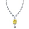 Radiant Cut Created Topaz Pendant Necklace in 925 Sterling Silver
