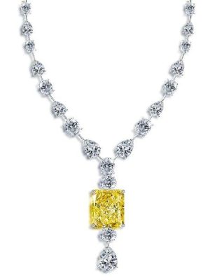 Radiant Cut Created Topaz Pendant Necklace in 925 Sterling Silver