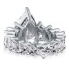 Eternity Pear & Heart Cut Engagement Ring - Sterling Silver