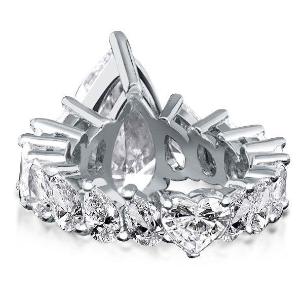 Eternity Pear & Heart Cut Engagement Ring - Sterling Silver