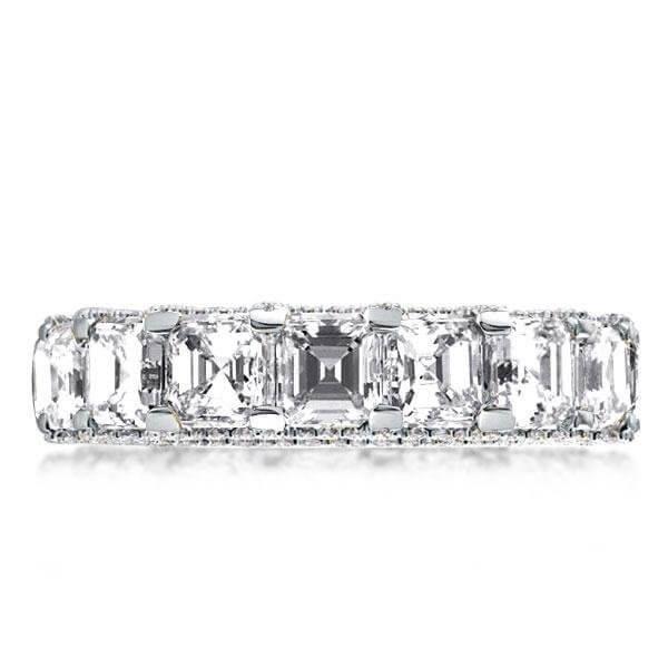 Sterling Silver Asscher Cut Eternity Wave Wedding Band - 2.56 CT TW