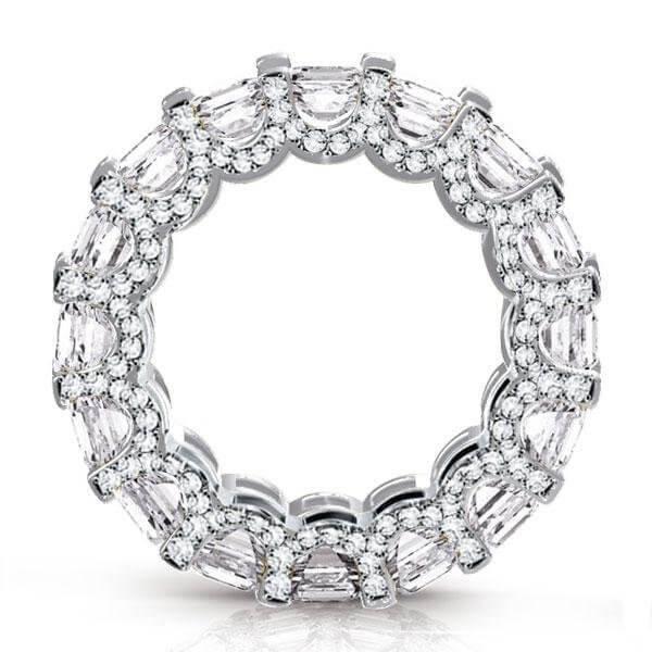 Sterling Silver Asscher Cut Eternity Wave Wedding Band - 2.56 CT TW