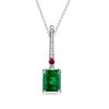 Emerald Green Pendant Necklace - 925 Sterling Silver - Choice of Chain Length