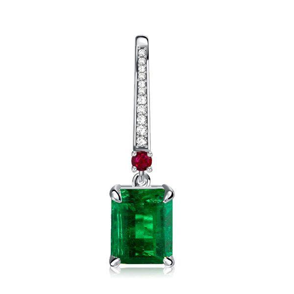Emerald Green Pendant Necklace - 925 Sterling Silver - Choice of Chain Length