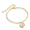 Personalized Sterling Silver Hexagon Initial Bracelet - Custom Chain Bracelet