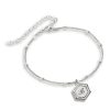 Personalized Sterling Silver Hexagon Initial Bracelet - Custom Chain Bracelet