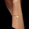 Personalized Sterling Silver Hexagon Initial Bracelet - Custom Chain Bracelet